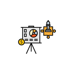 presentation line colored icon. Signs and symbols can be used for web, logo, mobile app, UI, UX