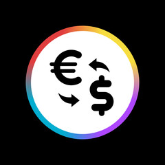 Exchange Euro to Dollar - Sticker