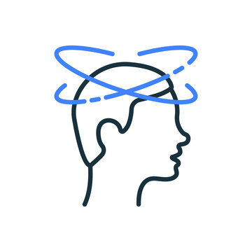 recommend clip art: Man Feel Dizzy Line Icon. Dizziness, Migraine, Headache, Distracted Head Linear Pictogram. Tired Man with Nausea Outline Icon. Editable Stroke. Isolated Vector Illustration