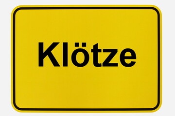 Illustration eines Stadteingangsschildes der Stadt Klötze