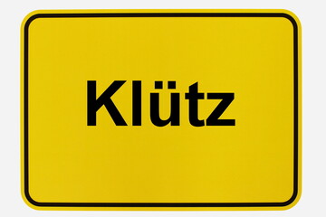 Illustration eines Stadteingangsschildes der Stadt Klütz