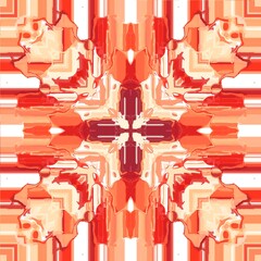 Abstract kaleidoscope background. Red, white and orange colours. Beautiful multicolor kaleidoscope texture.