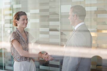 Business people shaking hands in office