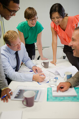 Obraz premium Business people talking in meeting