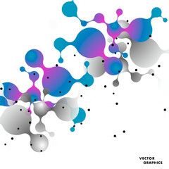 Fototapeta na wymiar Vector abstract graphic illustration. Futuristic background with connect molecules. Molecular technology research