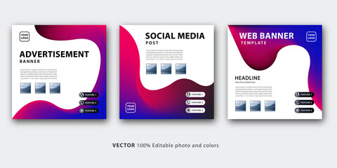 Web internet advertisement banner design or Social media post template vector with unique design