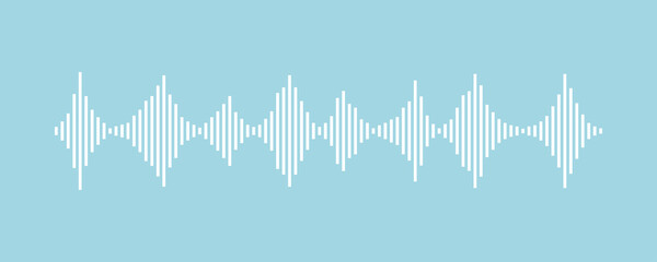 Vector sound wave. Frequency audio waveform. Voice graph signal. Sound wave equalizer