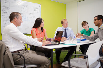 Business people talking in meeting