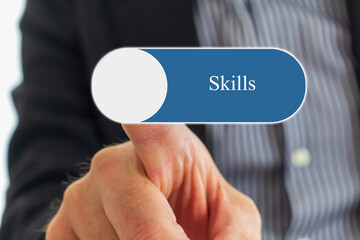 Skills button or business concept