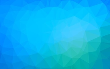 Light Blue, Green vector shining triangular background.