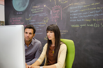 Business people working at computer in office