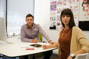 Portrait of smiling business people in office