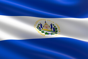 Flag of El Salvador - obrazy, fototapety, plakaty