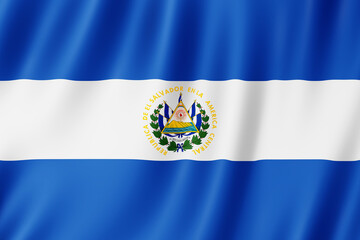 El Salvador flag - obrazy, fototapety, plakaty