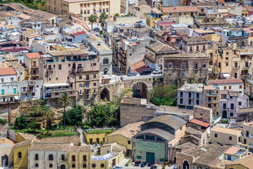 View on Castellammare del Golfo town on Sicily Island, Italy