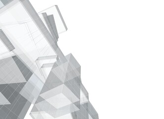 modern architecture 3d drawing