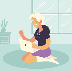 young woman with laptop