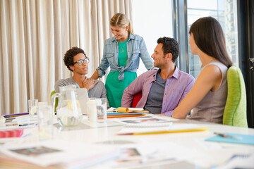 Business people talking in meeting