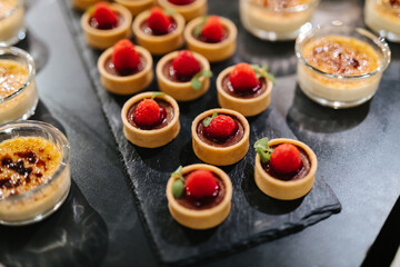 Beautiful desserts at a buffet