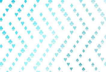 Light BLUE vector pattern with symbol of cards.