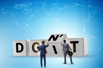 Determination concept with rotating cubes