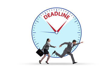 Businessman in deadline and time management concept