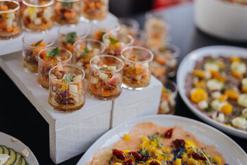 Delicious appetizers and food at a party