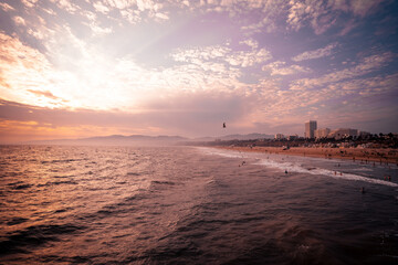 Obraz na płótnie Canvas Sunset over Santa Monica