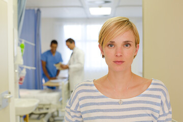 Patient leaving hospital room