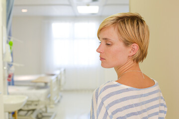 Patient leaving hospital room