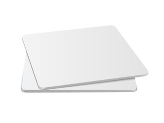 Square beermat, bierdeckel isolated on white background with shadow.