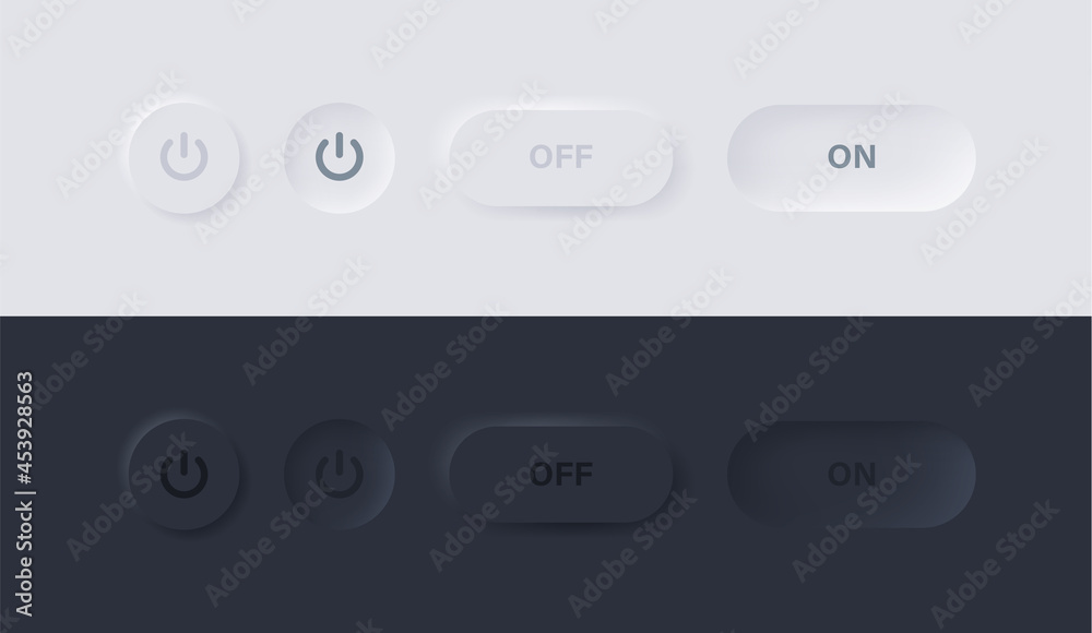 Leinwandbilder power icon button with neumorphism design. turn on off buttons  - ui buttons interface