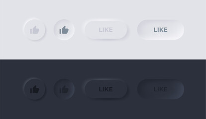 like icon button with neumorphism design - ui buttons interface