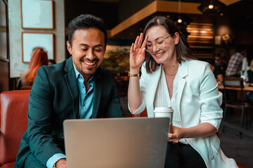 business people working together on the computer