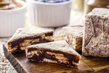 Brazilian chocolate candy, served at weddings and events, called Italian straw