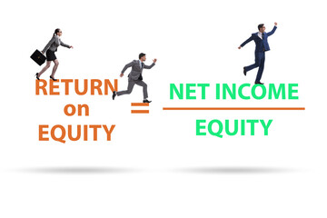 Business people in return on equity concept