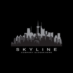 Fototapeta premium City Skyline,Skyscraper for Urban Real Estate Building Logo Design Vector