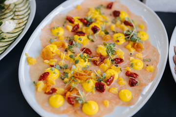 Delicious appetizers and food at a party