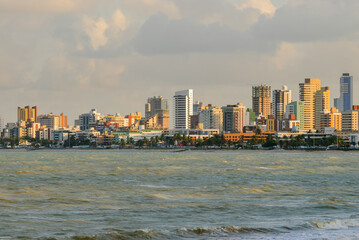 Joao Pessoa, Paraiba, Brazil on October 01, 2007. View of Manaira beach and buildings.