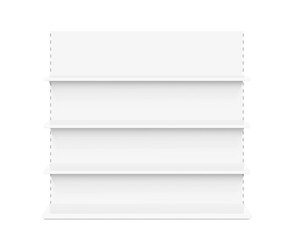 Store shelf for presentations on a white background. Vector illustration. Can be use for template your design, promotion, advertising. EPS10. 