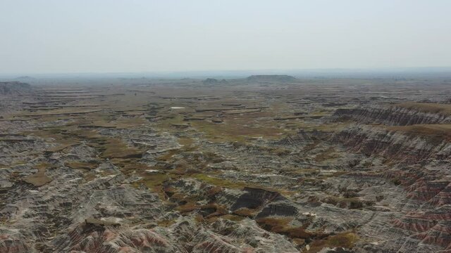South Dakota Badlands aerial 4K stock drone footage