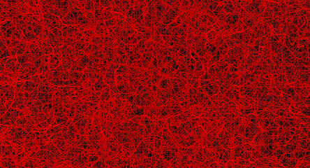 Red chaotic lines background. Hand drawn lines. Tangled chaotic pattern. Vector illustration.