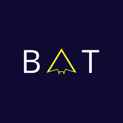 simple and unique logo design a hanging bat.