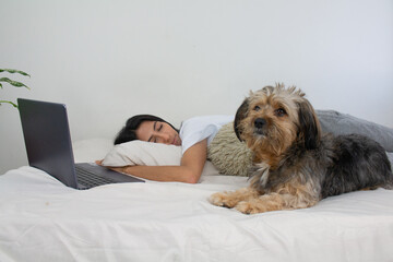 Lady doing home office work 