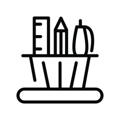 Illustration Vector Graphic of Pencil Stand icon