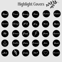 Instagram Highlights cover icons black