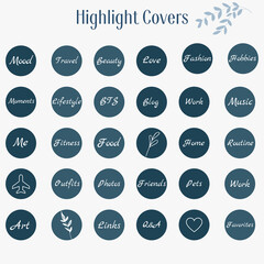 Instagram Highlights cover icons blue  trend 2025
