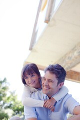 Fototapeta premium Father and daughter hugging outdoors