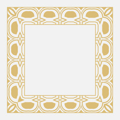 Circular decorative gold frame.
