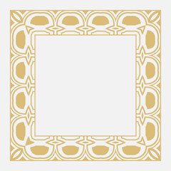 Circular decorative gold frame.
